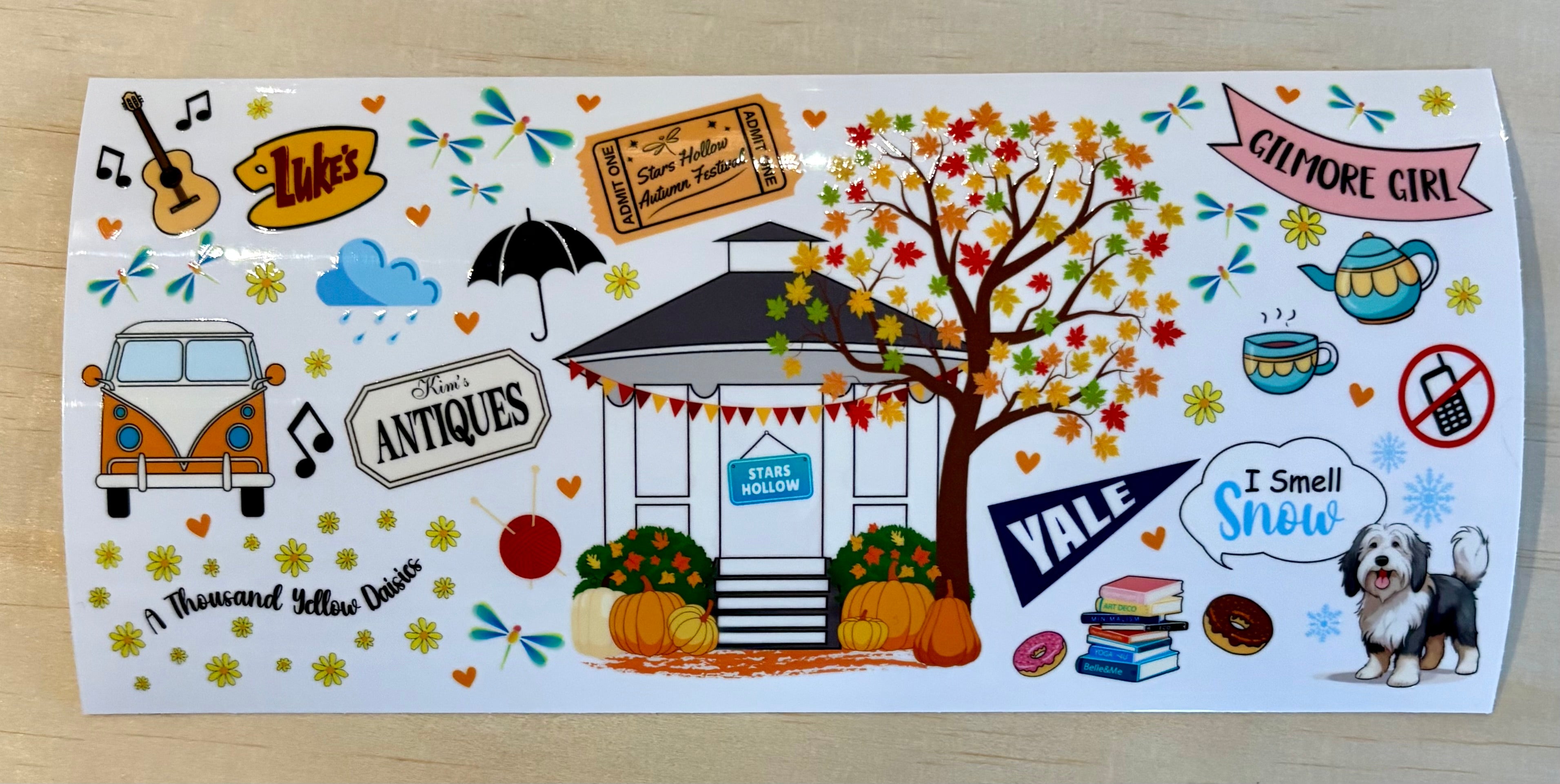 UV DTF 16oz Cup Wrap Transfers