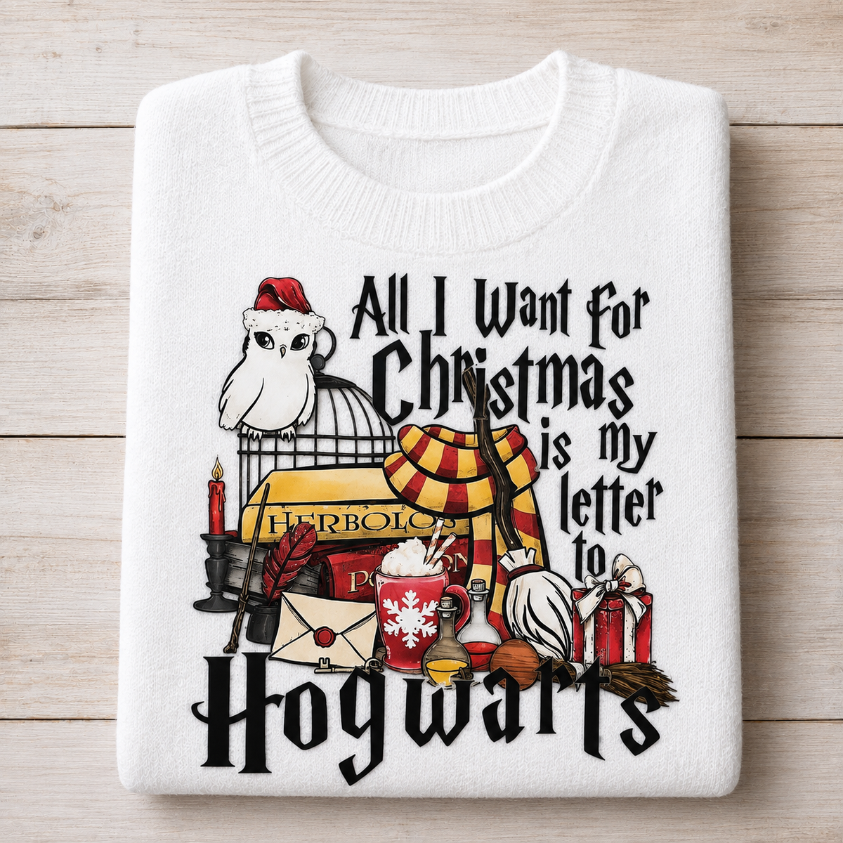 Hogwarts Christmas Letter Red | DTF Transfer