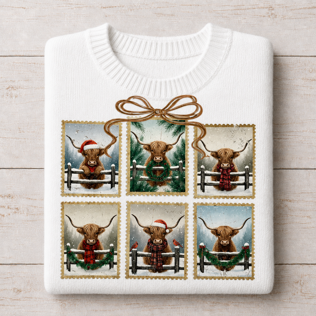 Highland Christmas Post Cards | DTF Transfer