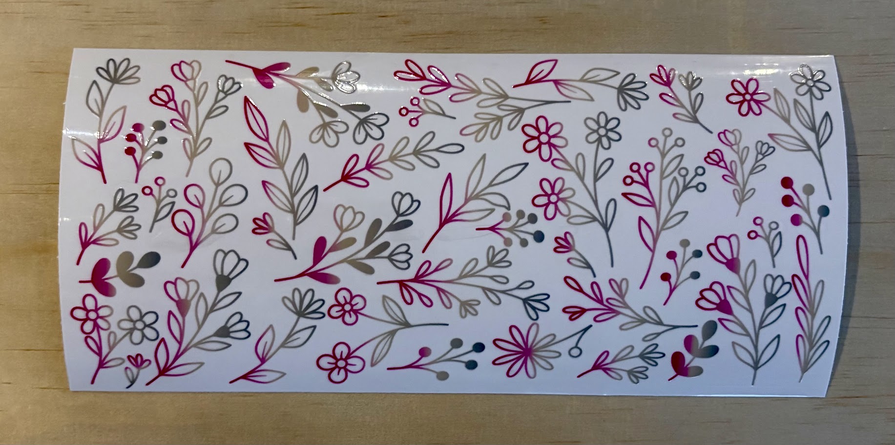 Pink Floral | UV DTF 16oz Cup Wrap
