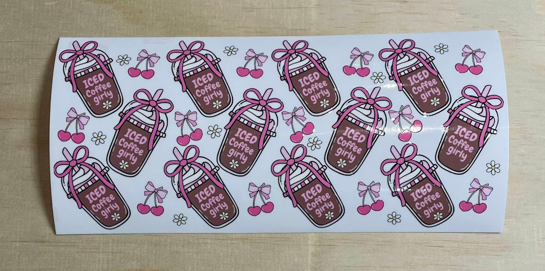Iced Coffee Girlie | UV DTF 16oz Cup Wrap