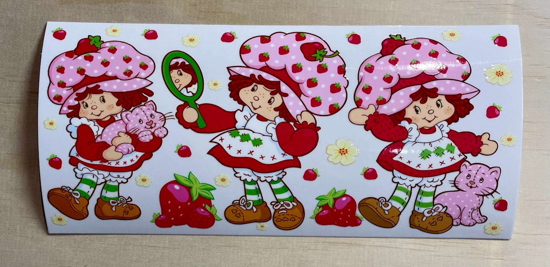 Strawberry Girl | UV DTF 16oz Cup Wrap