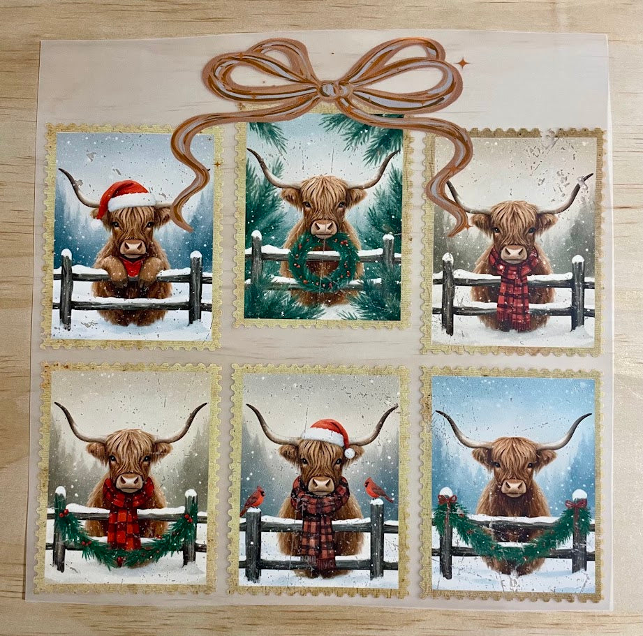 Highland Christmas Post Cards | DTF Transfer
