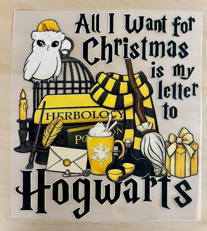 Hogwarts Christmas Letter Yellow | DTF Transfer