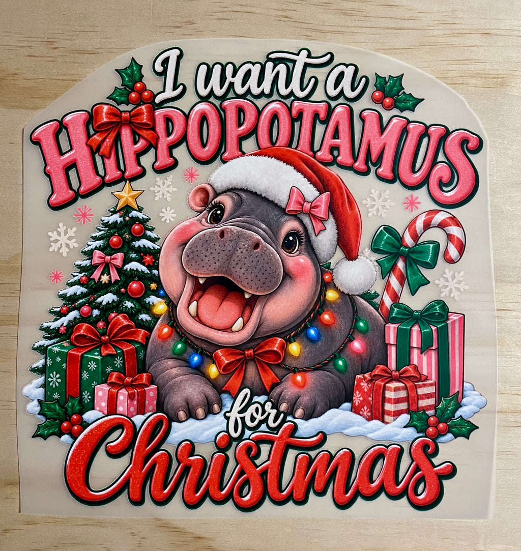 Hippo For Christmas | DTF Transfer
