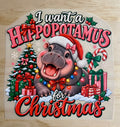 Hippo For Christmas | DTF Transfer